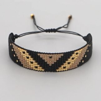 Bracelet Miyuki beige et noir