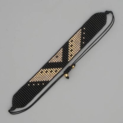 Bracelet Miyuki beige et noir