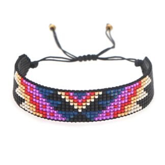 Bracelet miyuki violet et noir