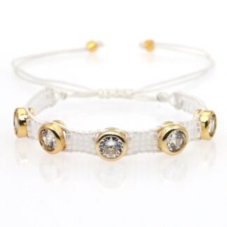 Bracelet miyuki blanc strass