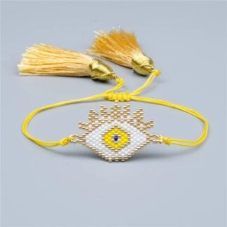 Bracelet oeil miyuki cordon jaune