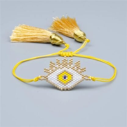 Bracelet oeil miyuki cordon jaune