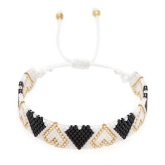 Bracelet tisse miyuki motif coeur