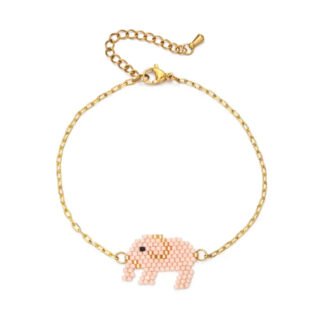 bracelet perles miyuki elephant rose